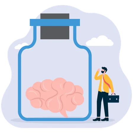 Businessman giving brain freedom  Illustration