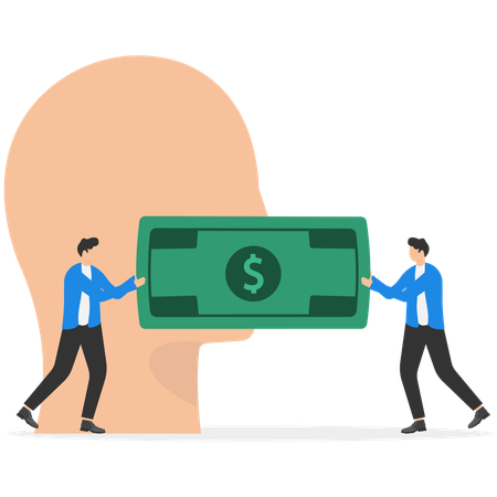 Businessman giving business bribe  Illustration