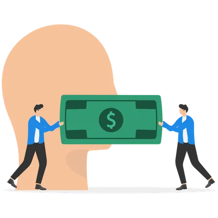 Businessman giving business bribe  Illustration