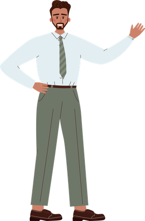 Businessman giving business direction  イラスト