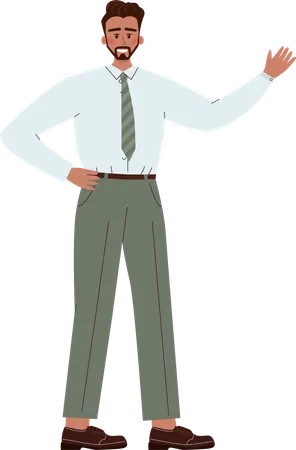 Businessman giving business direction  イラスト