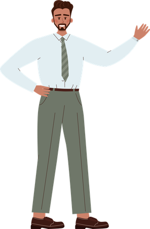 Businessman giving business direction  Illustration