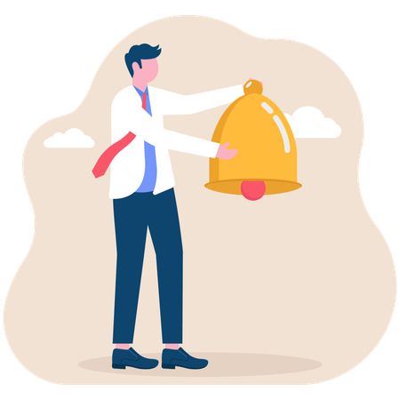 Businessman giving business notification  Illustration