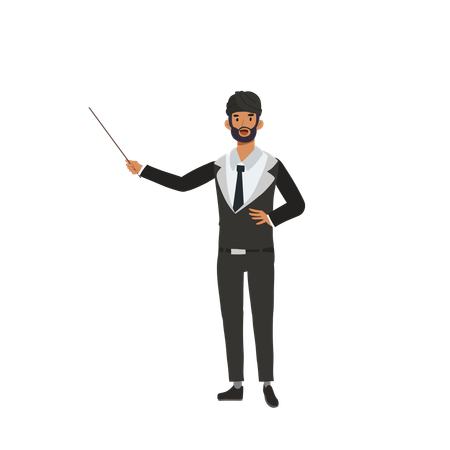 Businessman giving business presentation  Illustration