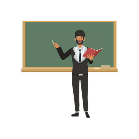 Businessman giving business presentation  Illustration