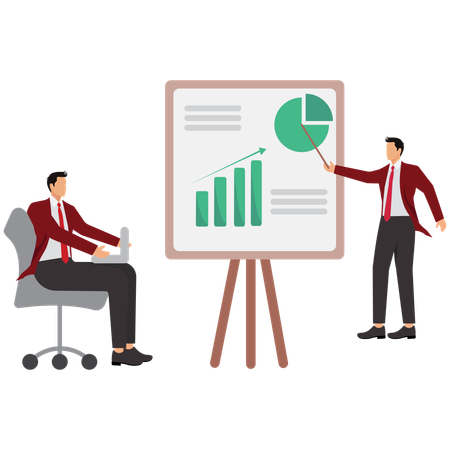 Businessman giving business presentation  Illustration