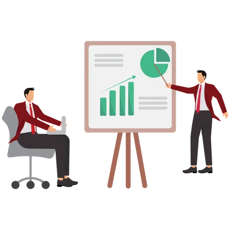 Businessman giving business presentation  Illustration