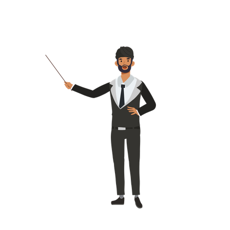 Businessman giving business presentation  Illustration