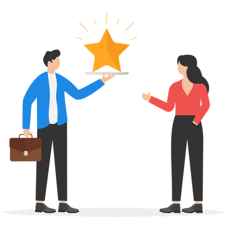 Businessman giving business rating  Illustration