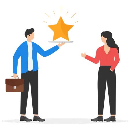 Businessman giving business rating  Illustration