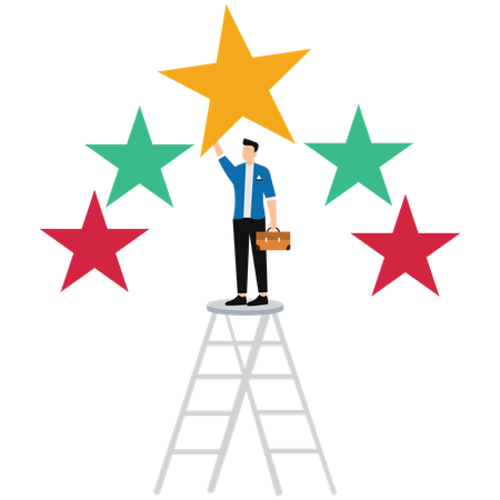 Businessman giving business rating  Illustration