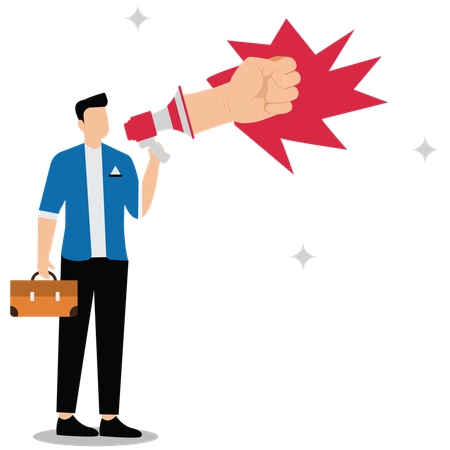 Businessman giving business threat  Illustration