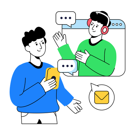 Businessman giving Customer Service  Illustration