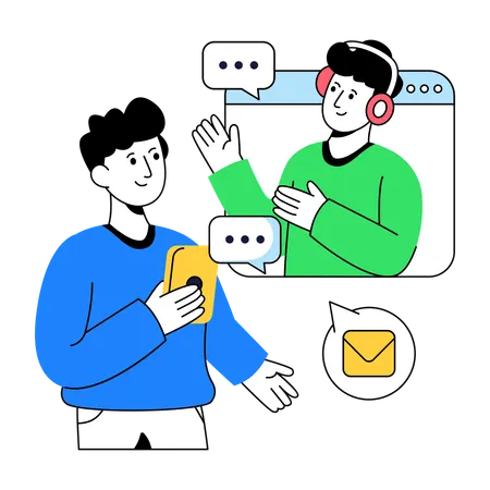 Businessman giving Customer Service  Illustration