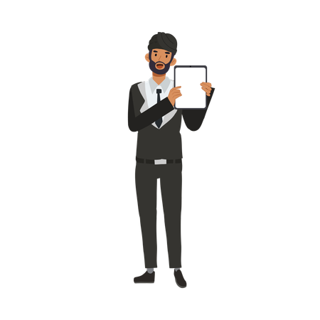 Businessman giving digital presentation  Illustration