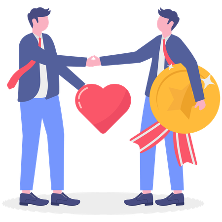 Businessman giving employee appreciation  Illustration