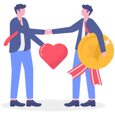 Businessman giving employee appreciation  Illustration
