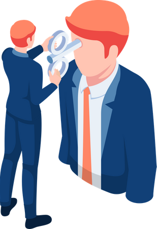 Businessman giving employee motivation Illustration