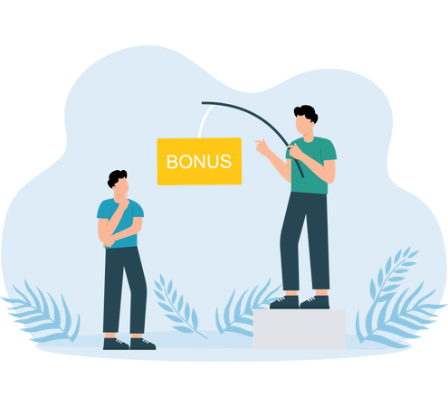 Businessman giving Employee Motivation bonus  Illustration