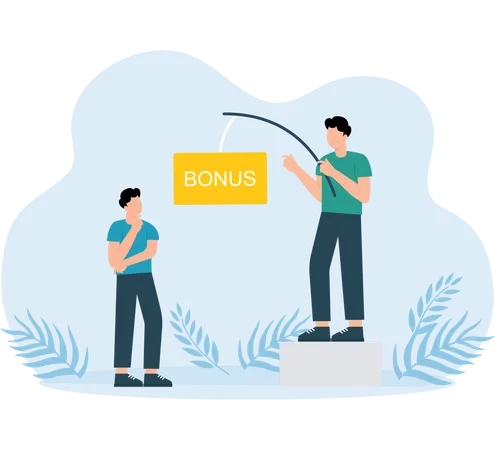 Businessman giving Employee Motivation bonus  Illustration