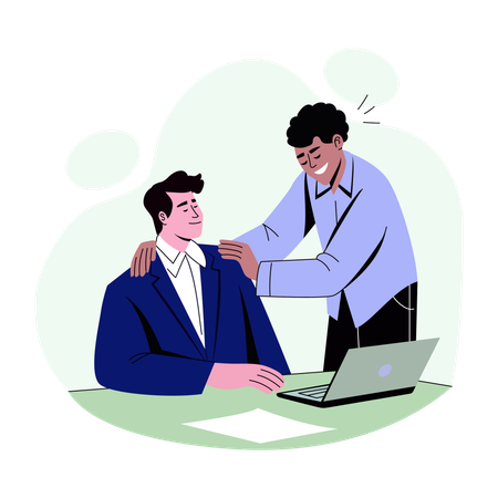 Businessman giving Employee motivation  Illustration