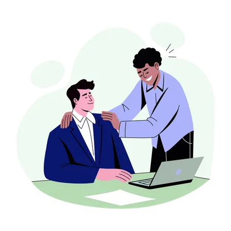 Businessman giving Employee motivation  Illustration