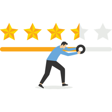 Businessman giving five star rating  Illustration