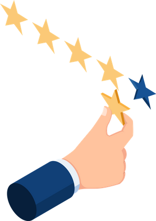 Businessman giving five star rating Illustration