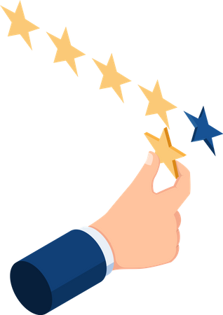 Businessman giving five star rating  Illustration