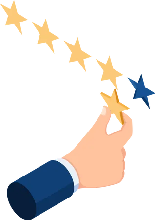 Businessman giving five star rating  Illustration