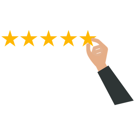 Businessman giving five stars rating  Illustration