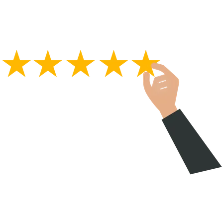 Businessman giving five stars rating  Illustration