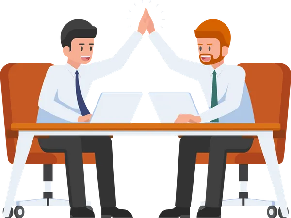 Businessman giving high five to each other  Illustration
