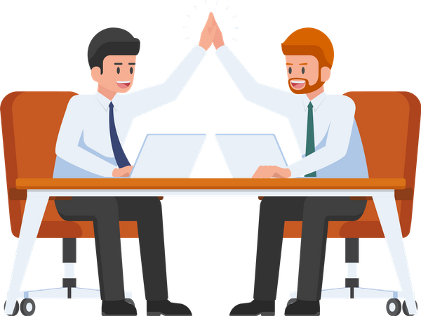 Businessman giving high five to each other  Illustration