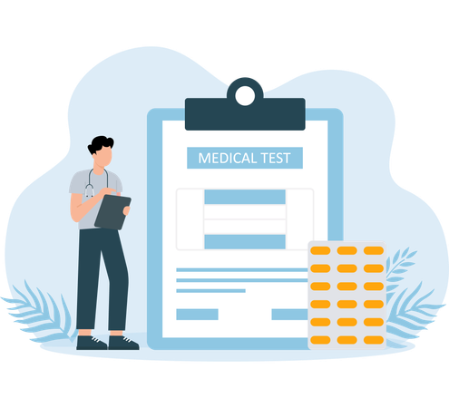 Businessman giving medical test  Illustration