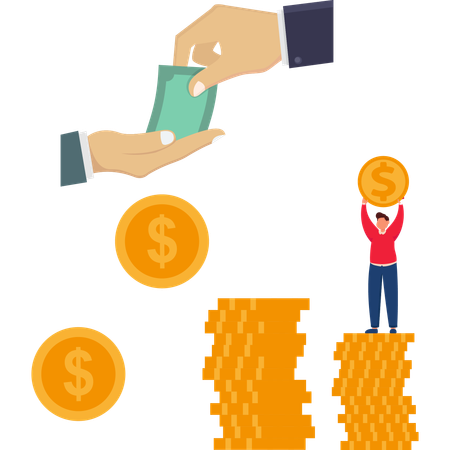 Businessman giving money banknote  Illustration