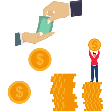 Businessman giving money banknote  Illustration