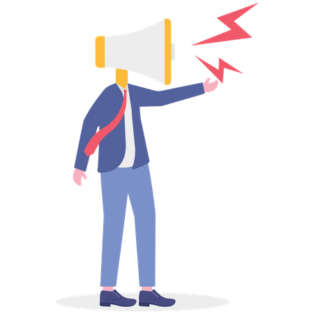 Businessman giving negative feedback  Illustration