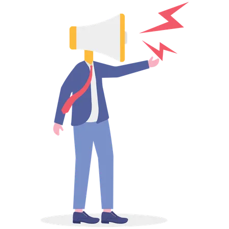 Businessman giving negative feedback  Illustration