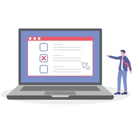 Businessman giving online adhd test  Illustration