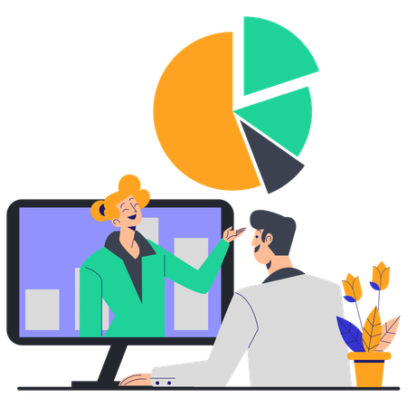 Businessman giving online consultation  Illustration