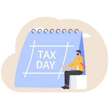 Businessman giving online tax payment  Illustration