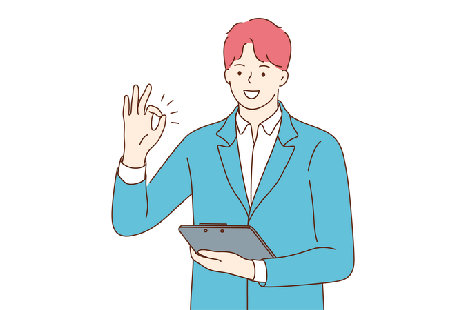 Businessman giving positive rating  Illustration