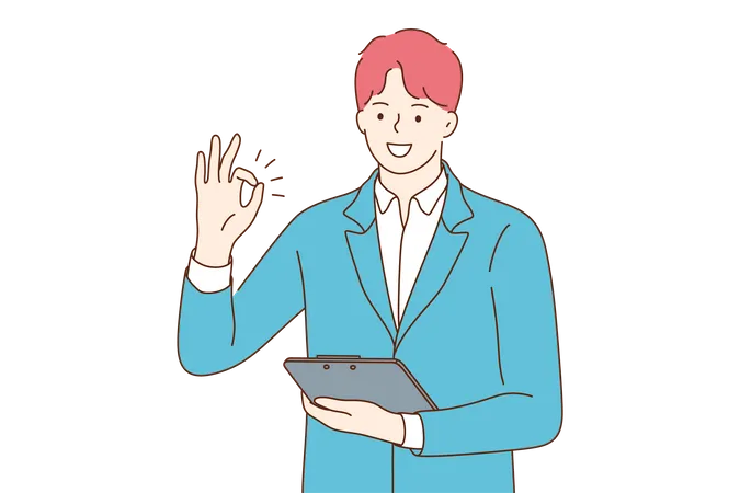 Businessman giving positive rating  Illustration