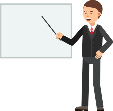 Businessman giving presentation Illustration