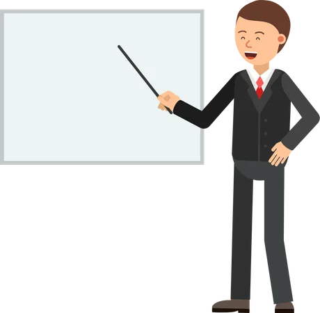 Businessman giving presentation Illustration