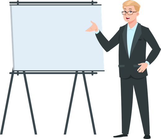 Businessman giving presentation  Illustration