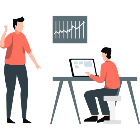 Businessman giving presentation for meeting  Illustration