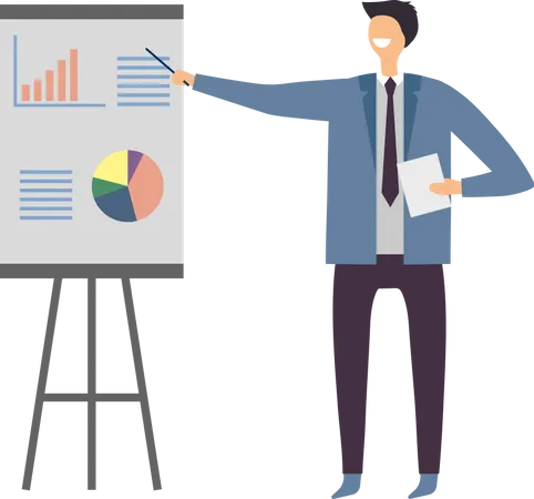 Businessman giving presentation  Illustration