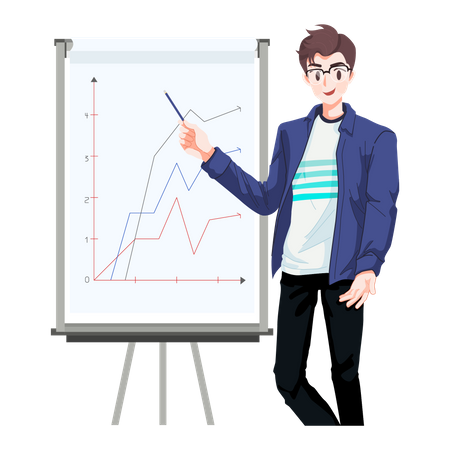 Businessman giving presentation  Illustration